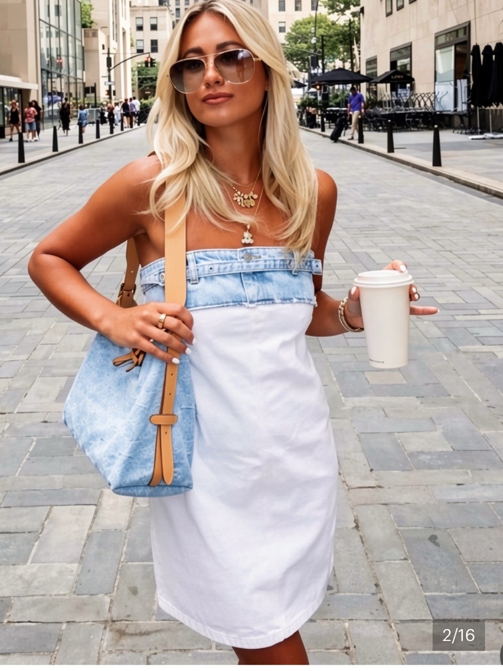 Zara strapless denim mini dress